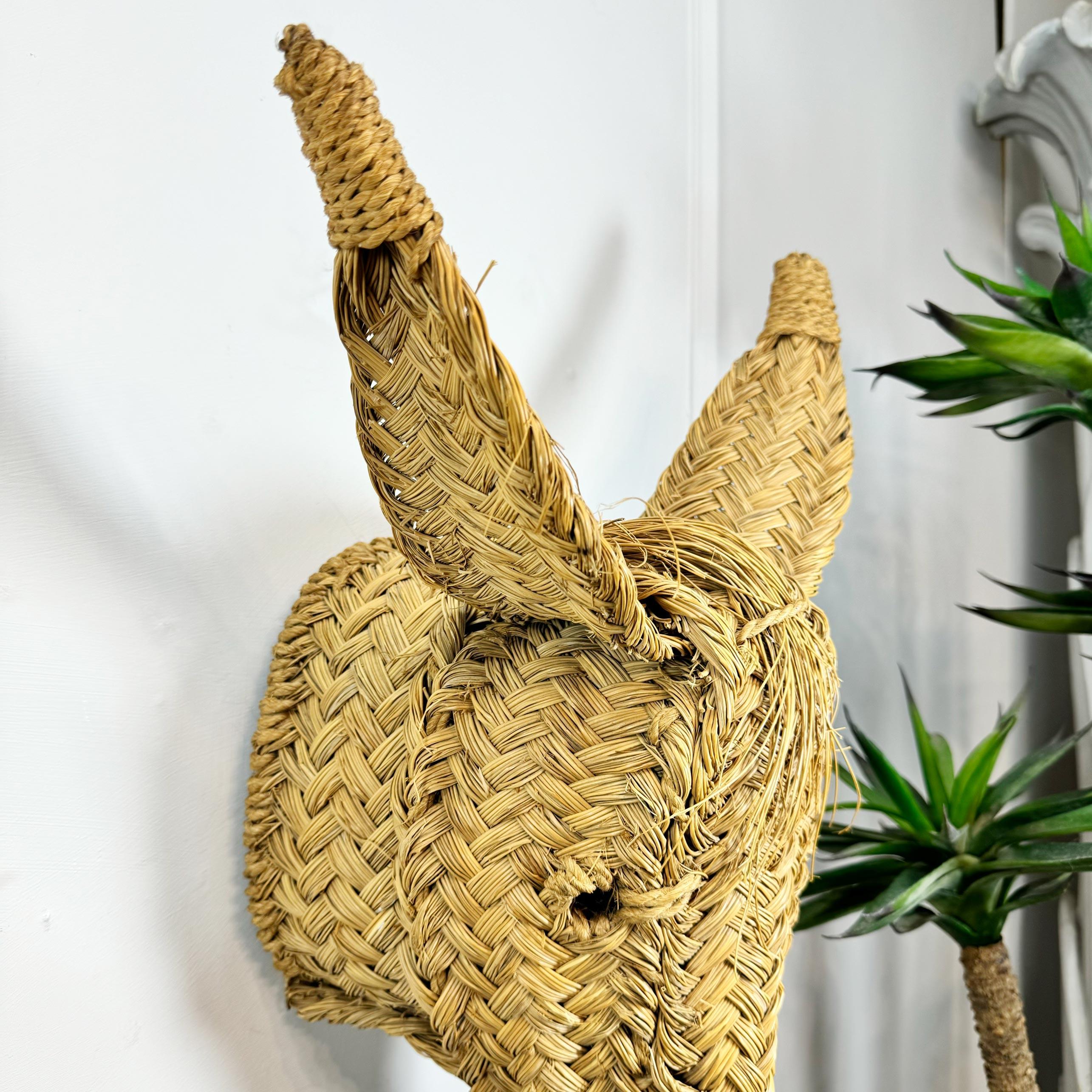 Vintage Hand Woven Spanish Donkey Head Wall Mount 1970's For Sale 5