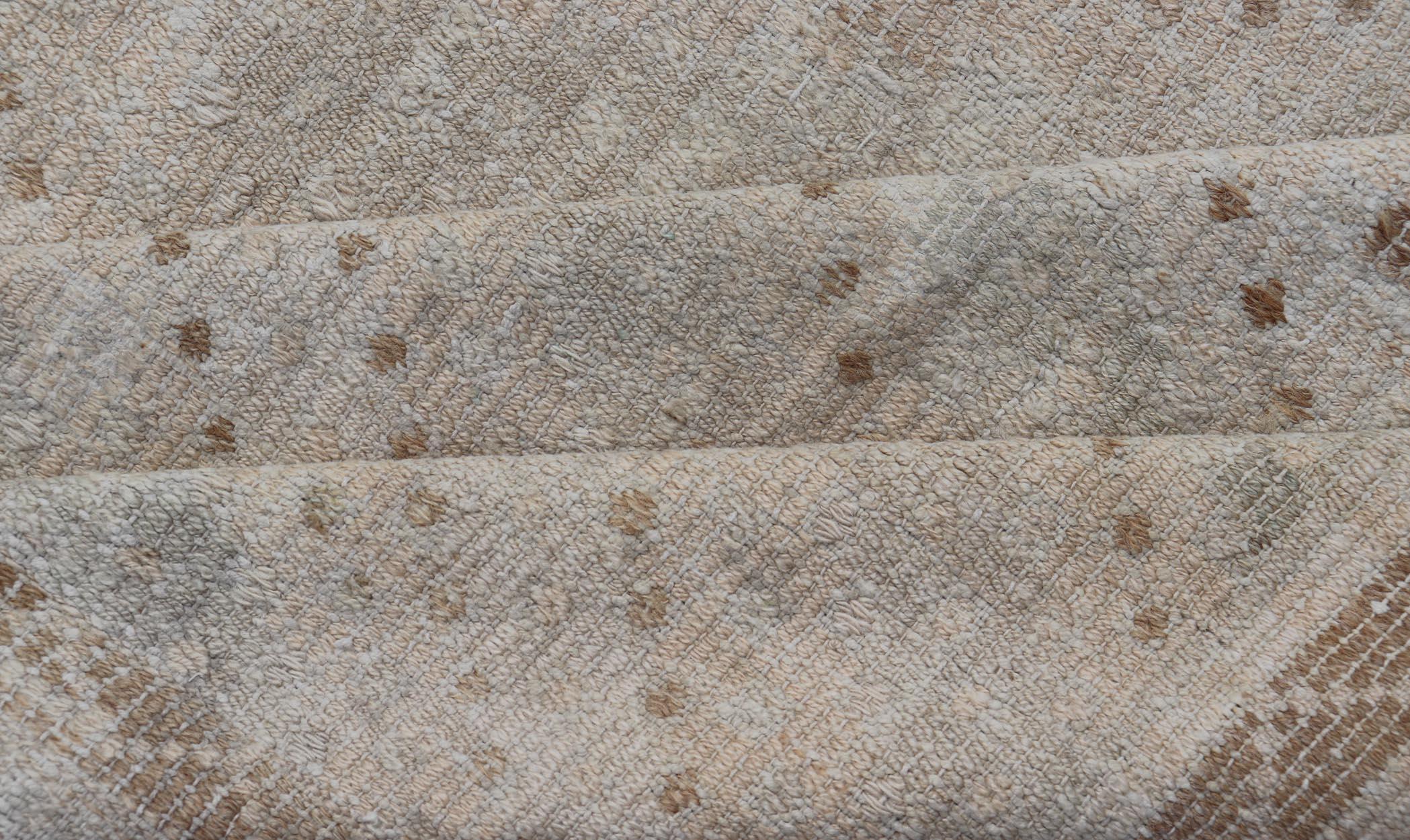 Handgewebter türkischer bestickter Flachgewebe-Teppich mit geometrischem Design, handgewebt 5