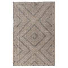 Tappeto vintage ricamato a mano in Turchia con disegno geometrico a diamante