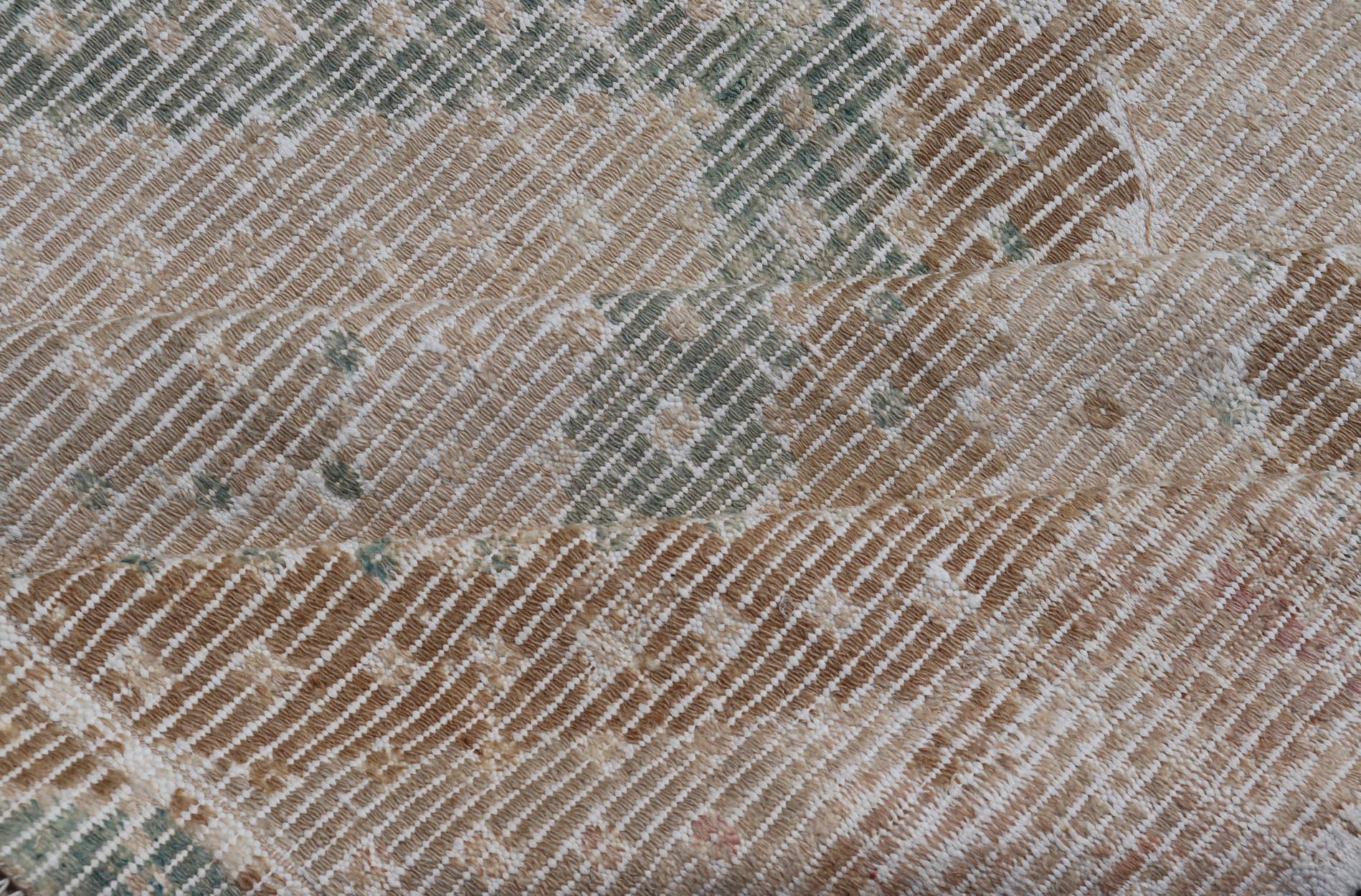 Handgewebter türkischer Galerie-Kelim-Teppich aus Wolle mit Diamant-Design im Angebot 6