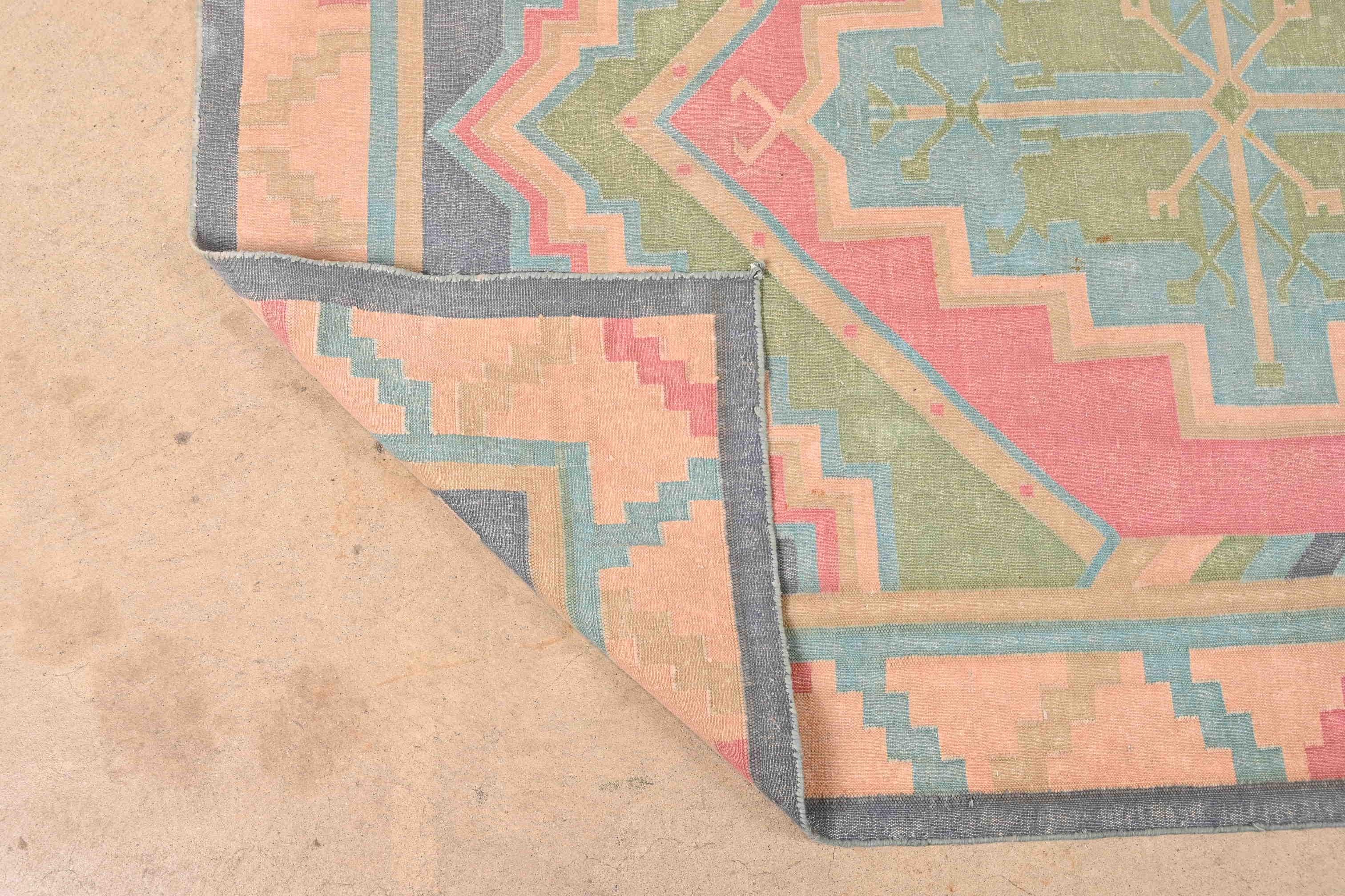 Vintage Hand-Woven Turkish Kilim Flat Weave Rug 4