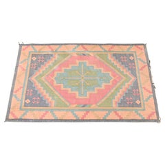 Vintage Hand-Woven Turkish Kilim Flat Weave Rug