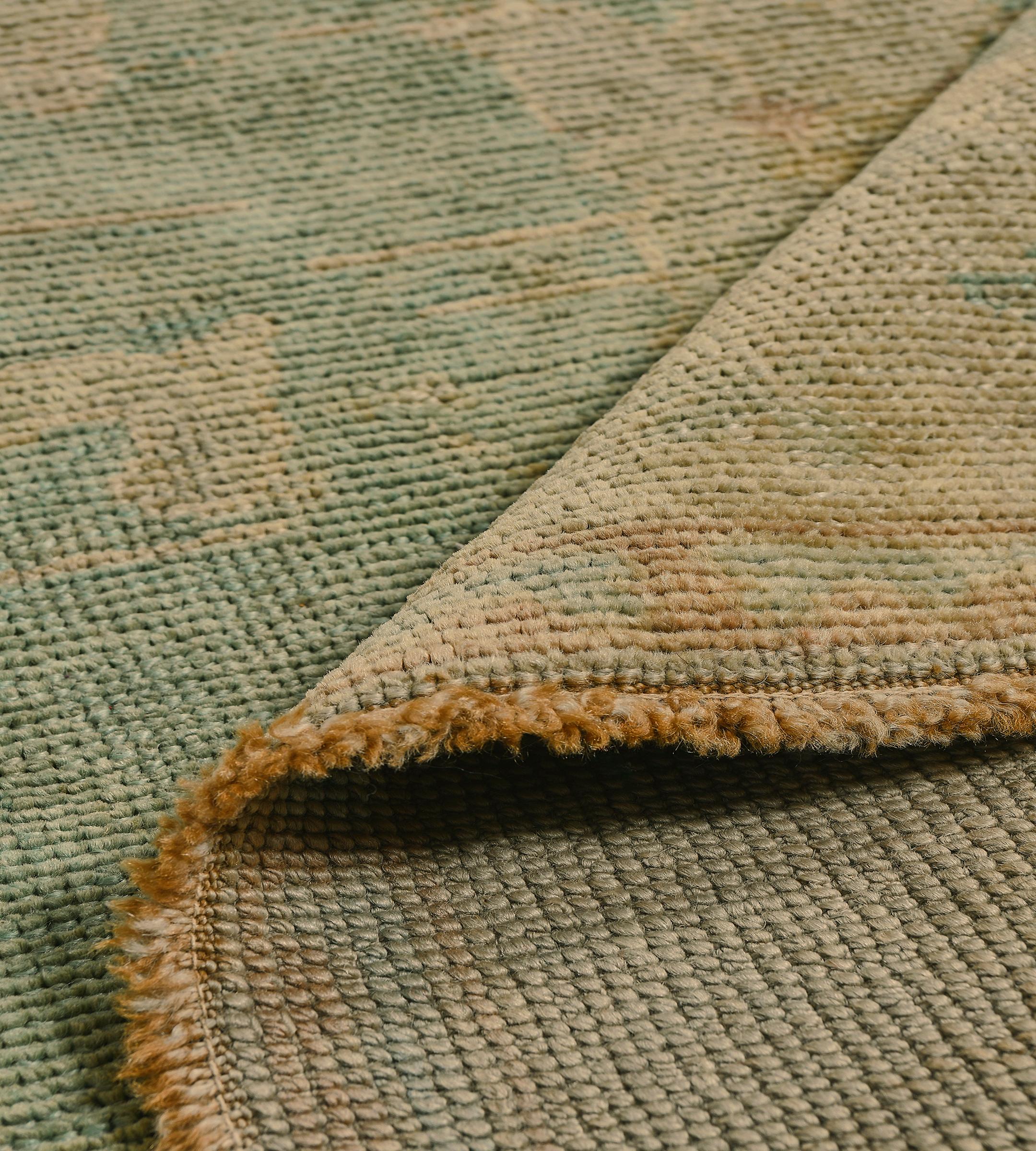 Handgewebter türkischer Waldgrüner, geblümter Vintage-Läufer aus Wolle im Angebot 3