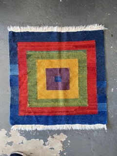 Vintage Hand Woven Wool Southwestern Style Rug