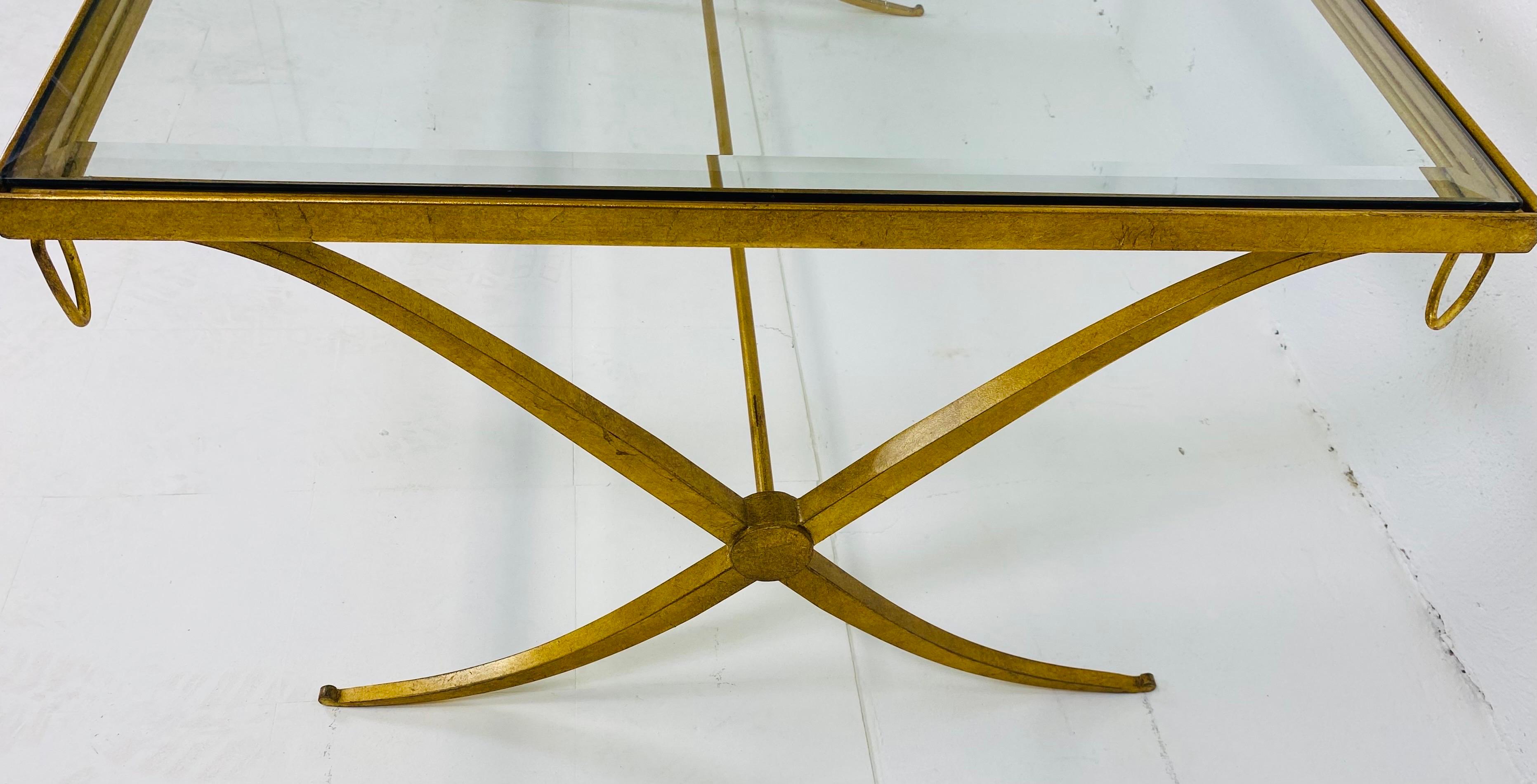 Vintage Handwrought Iron, Gilded Empire, Style Cocktail Table 3