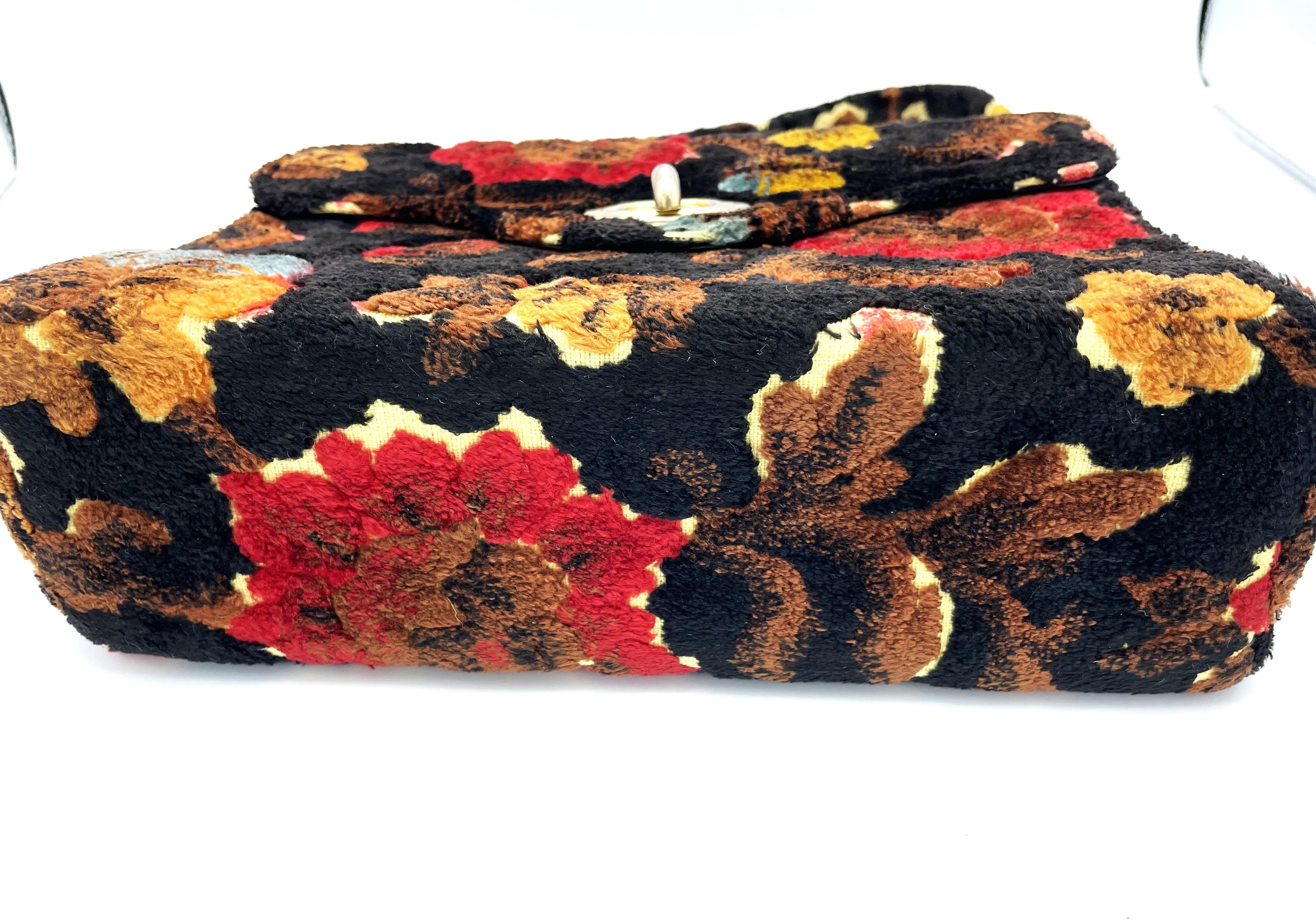 Vintage Handbag by 'Garay' USA, Chenille flowers in diferent colors, USA 1950s  For Sale 2