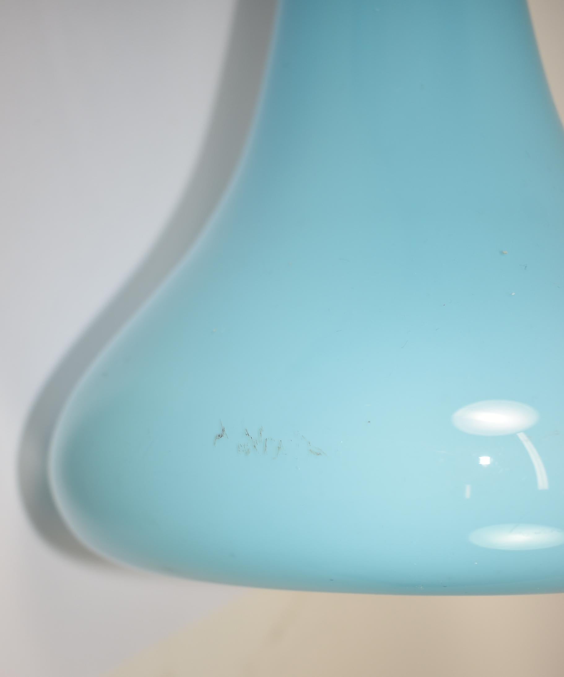 Vintage Handblown Aqua Blue Empoli Italian Decanter 27