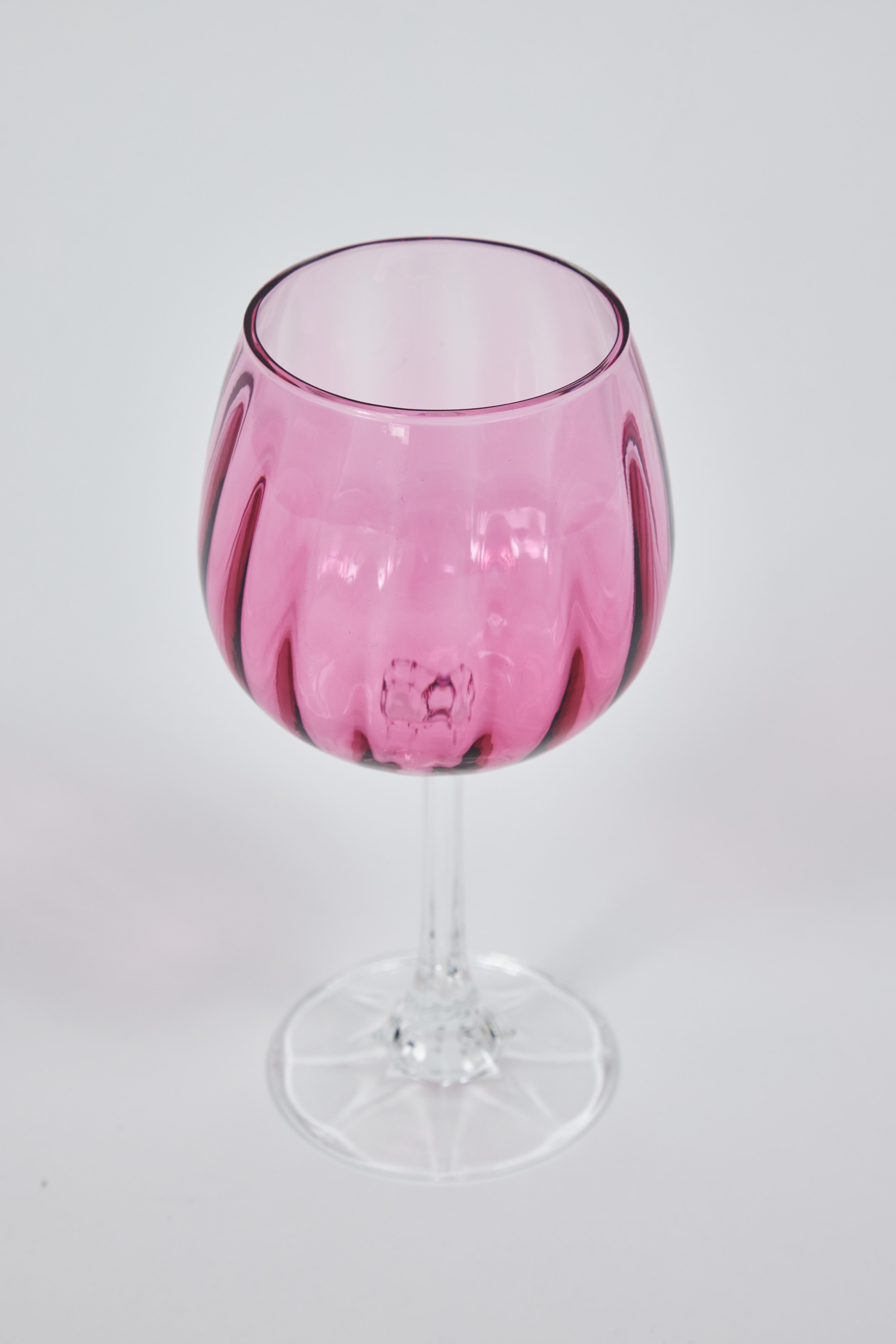 pink plastic wine glasses