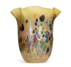 Vase d'art Hankerchief jaune soufflé à la main