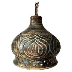 Vintage Bell Shaped Ceramic Pendant, Denmark, 1970s
