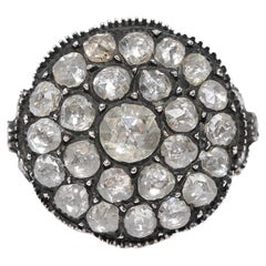 Vintage Handcrafted 14k Gold Top Silver Natural Rose Cut Diamond Ring