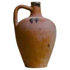Vintage Handcrafted Ceramic Clay Jug, Mediterranean Rustic Decor, 20th Century