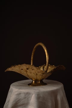 Vintage Handcrafted Brass Fruit Basket by Egidio Casagrande, Italy, 1950s