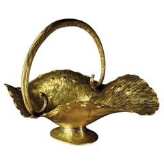 Vintage Handcrafted Brass Fruit Basket by Egidio Casagrande, Italy, 1950s