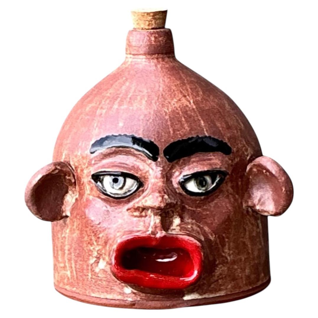 Vintage Handcrafted Ceramic Face Jug