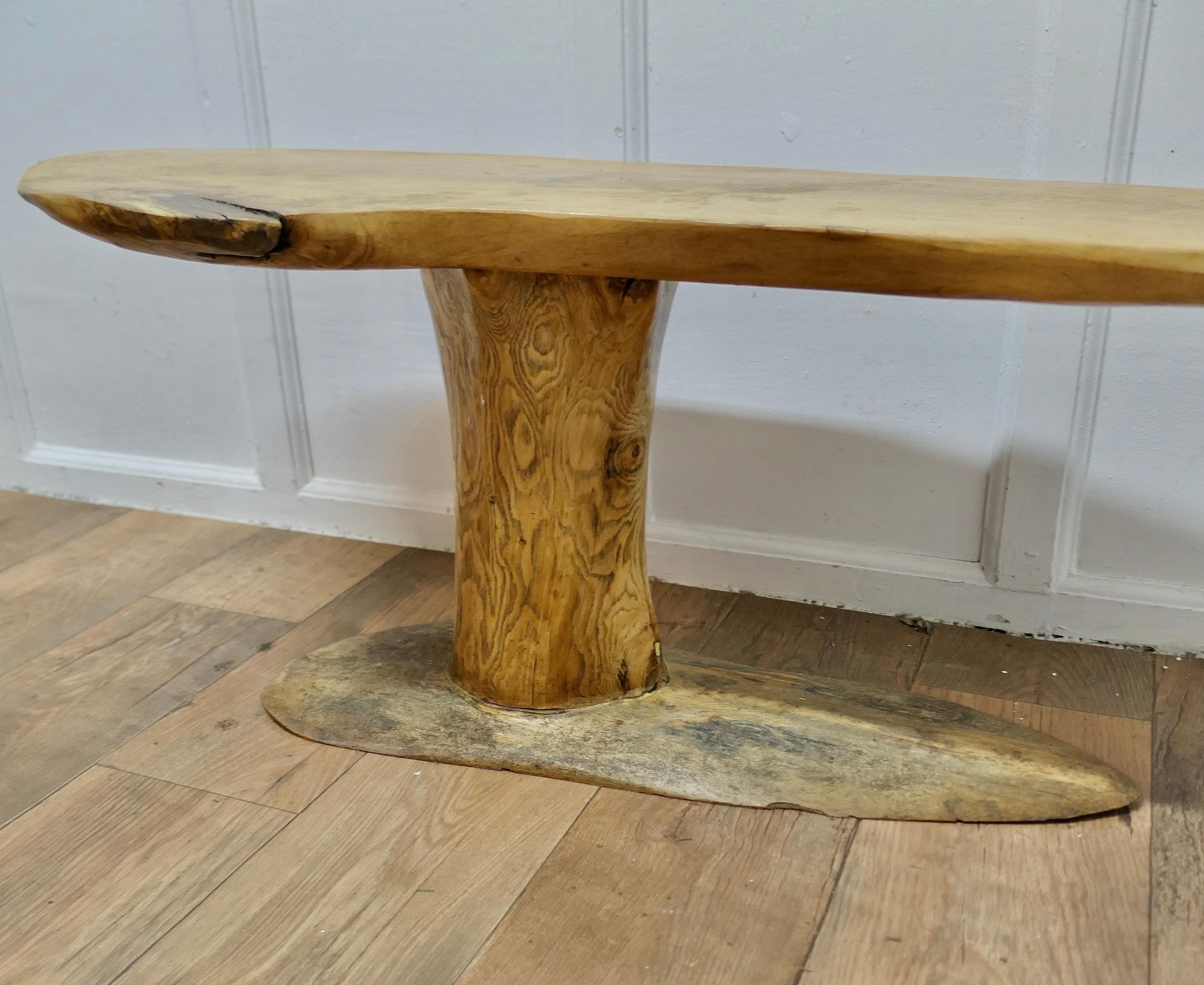 Vintage Handcrafted Freeform Live Edge Solid Plank Elm Coffee Table   No other o In Good Condition For Sale In Chillerton, Isle of Wight