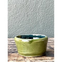 Vintage Handcrafted Green Studio Bowl