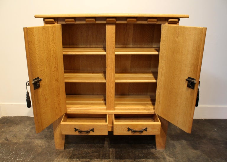 Vintage Handcrafted Mission Style Oak Cabinet at 1stDibs