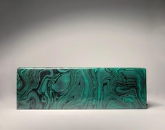 Vintage Handcrafted/Painted Faux Malachite Tissue Box