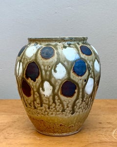 Vintage Handcrafted Polka Dot Ceramic Vase