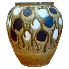 Vintage Handcrafted Polka Dot Ceramic Vase