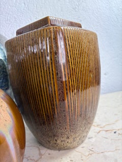 Vintage handcrafted pottery vase collection