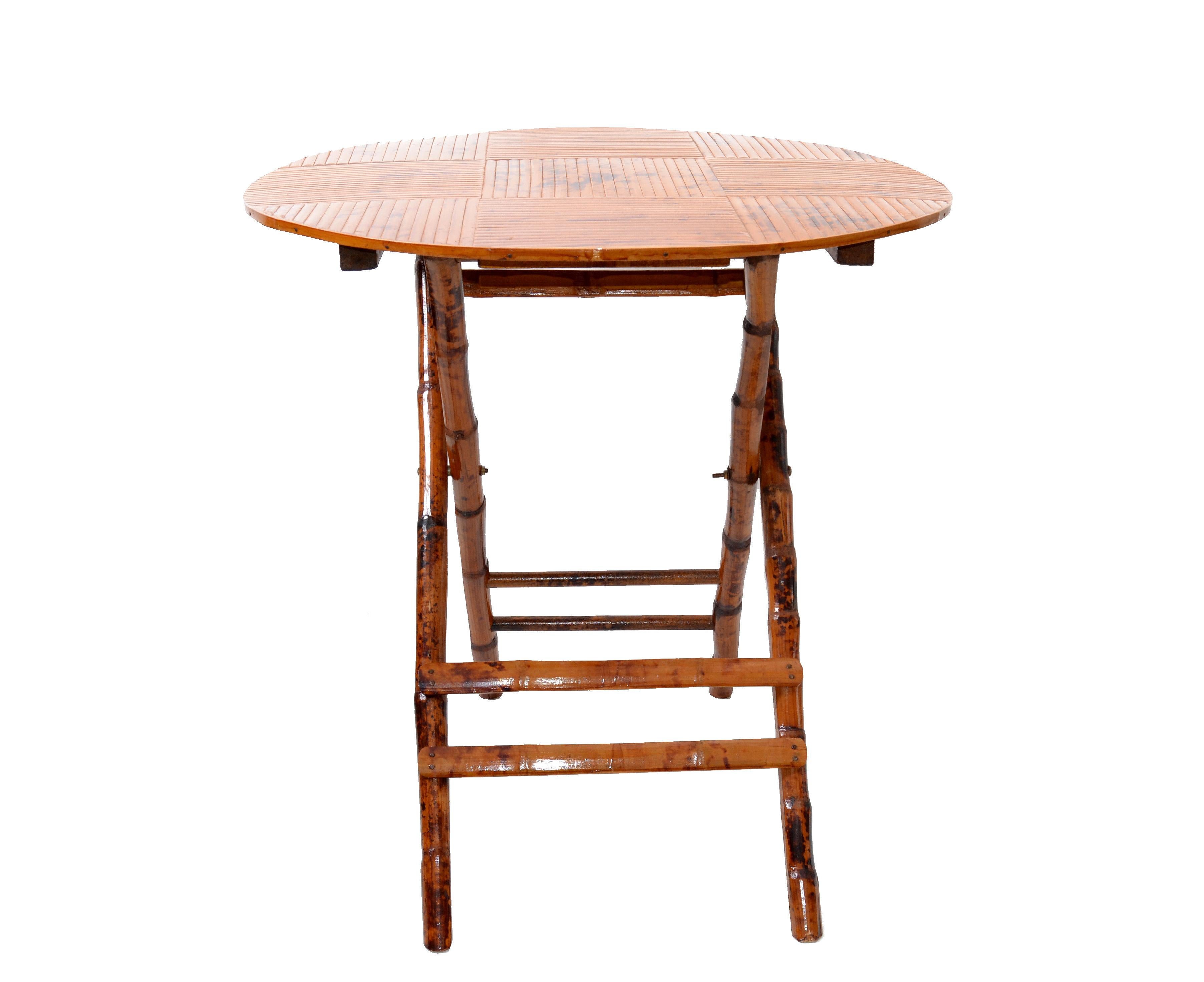 vintage bamboo folding table