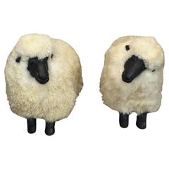 Vintage Handcrafted Sheepskin Sculpture Set in the Style of Lalanne