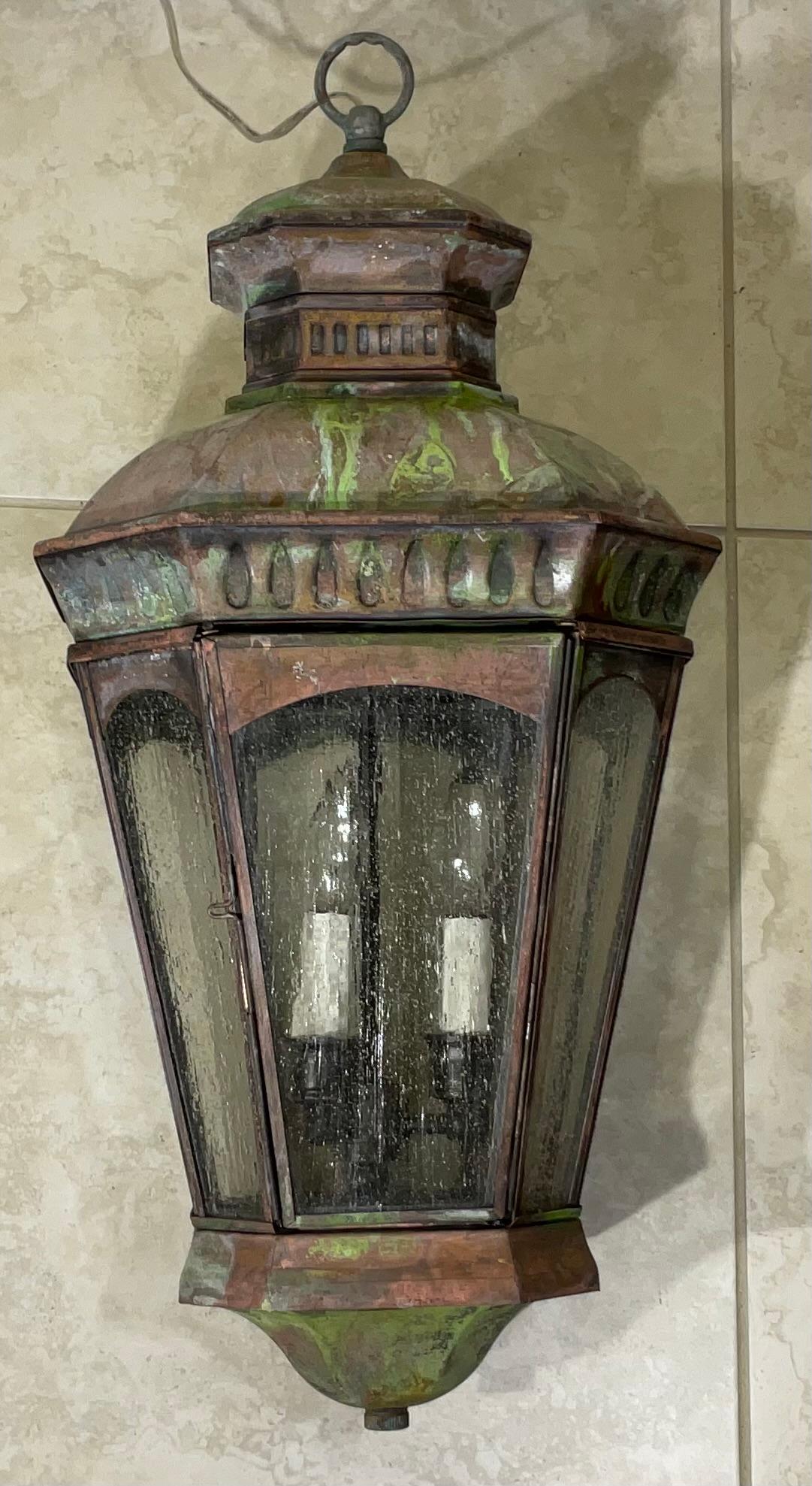Vintage Handcrafted Solid Brass and Hanging Lantern For Sale 5