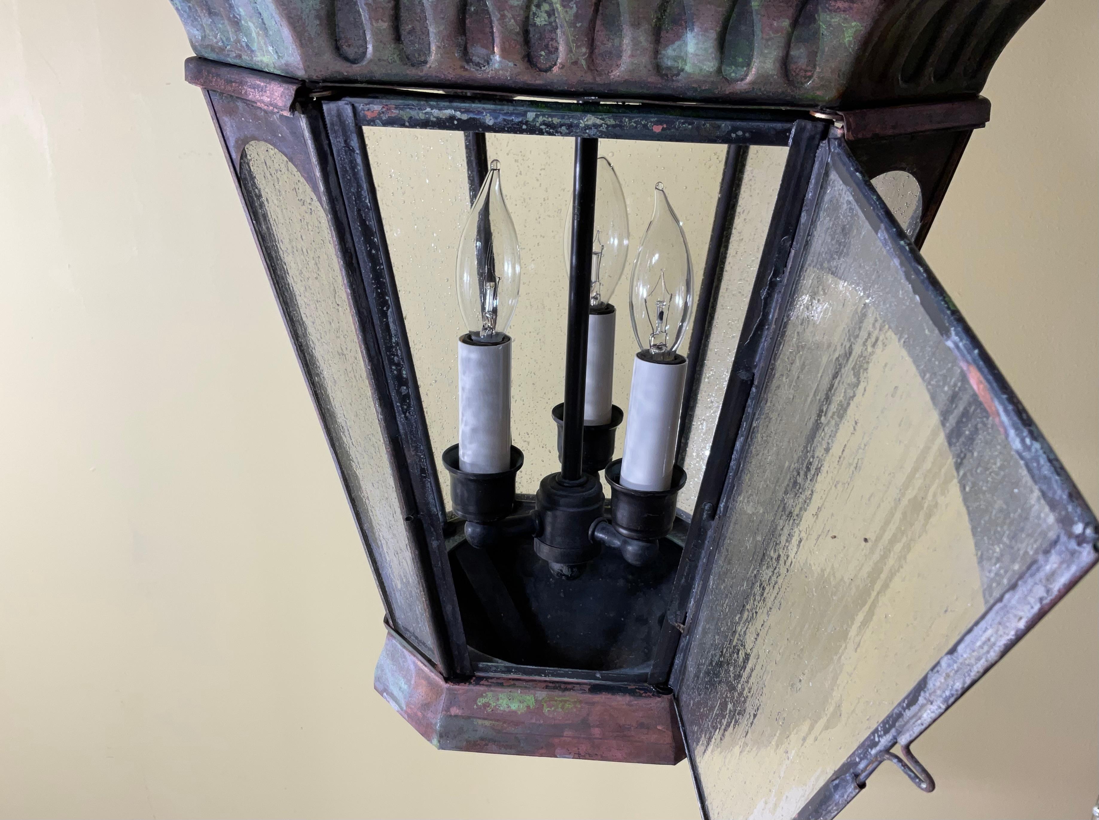 Vintage Handcrafted Solid Brass and Hanging Lantern For Sale 3