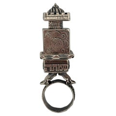 Vintage Handcrafted Sterling Silver Judaica Ceremonial Prayer Wedding Ring