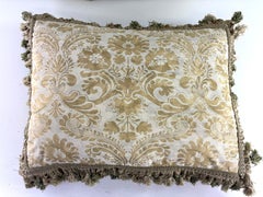 Vintage handcrafted tasseled fortuny pillows/pair
