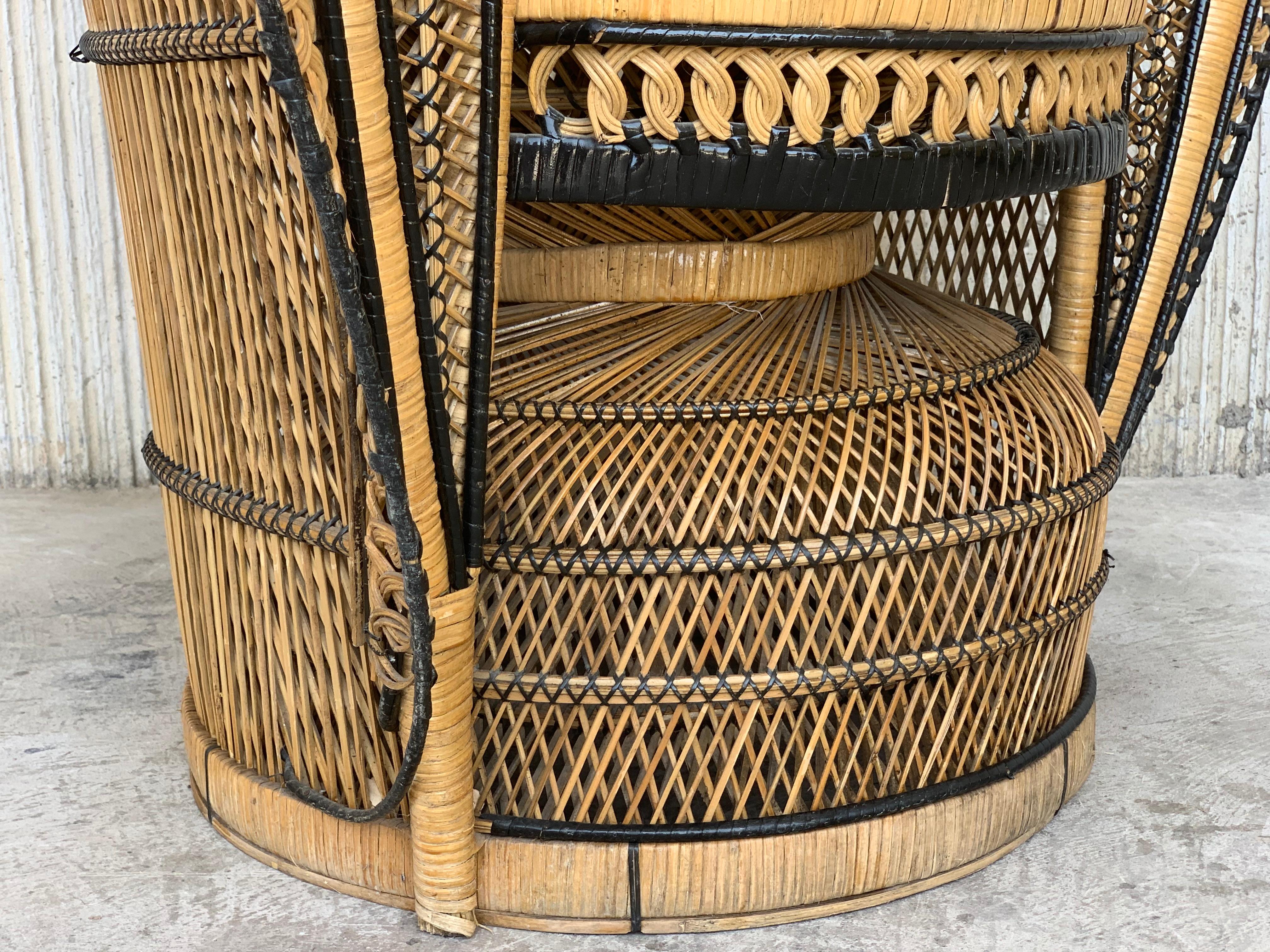 Vintage Handcrafted Wicker, Rattan and Reed Peacock Chair 8