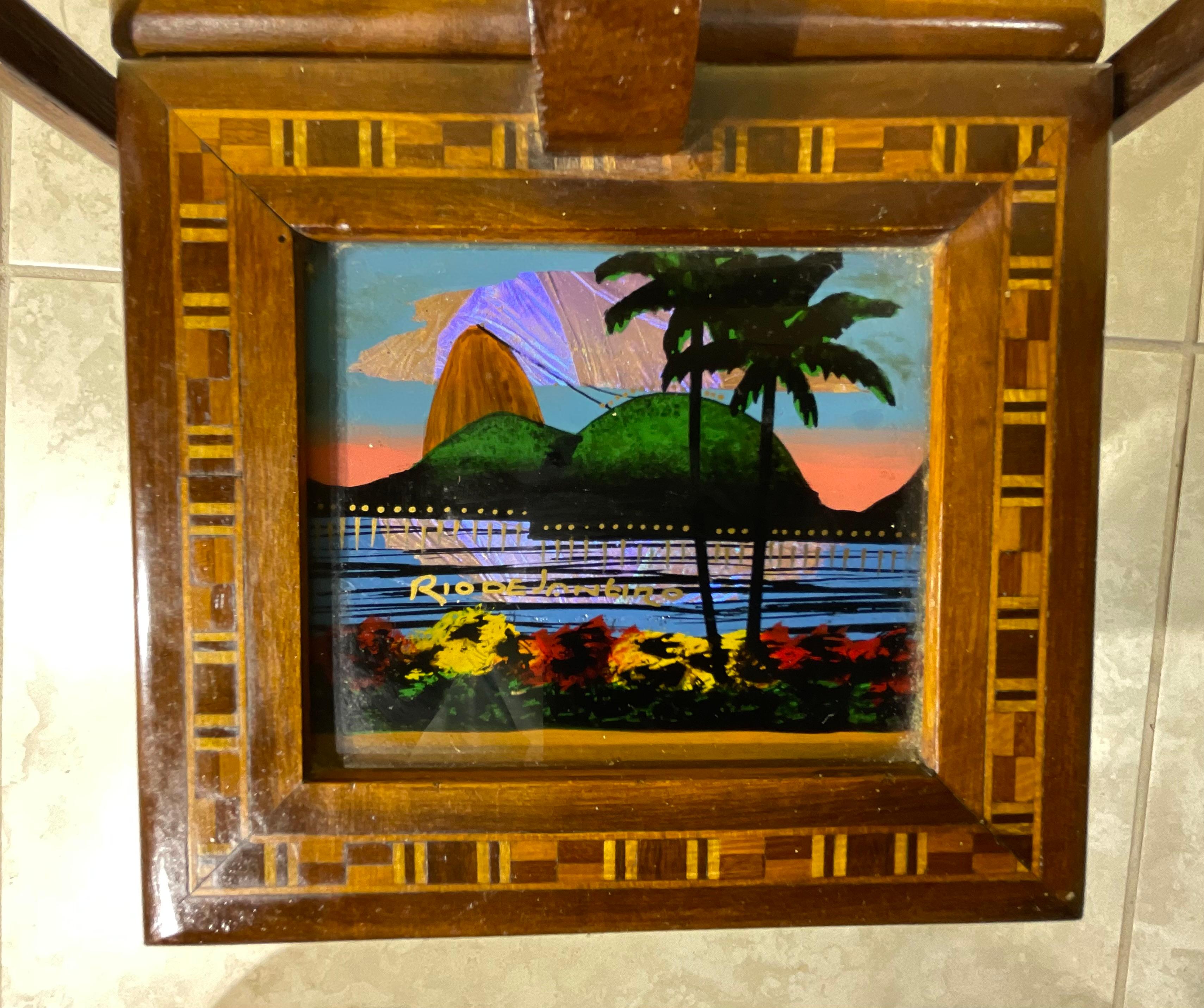 Acordeón de madera artesanal vintage para coser - Joyero en venta 4