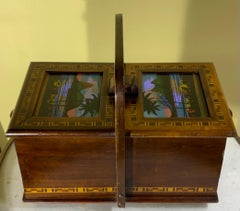 Vintage Handcrafted Wooden Accordion Sewing - Jewelry Box