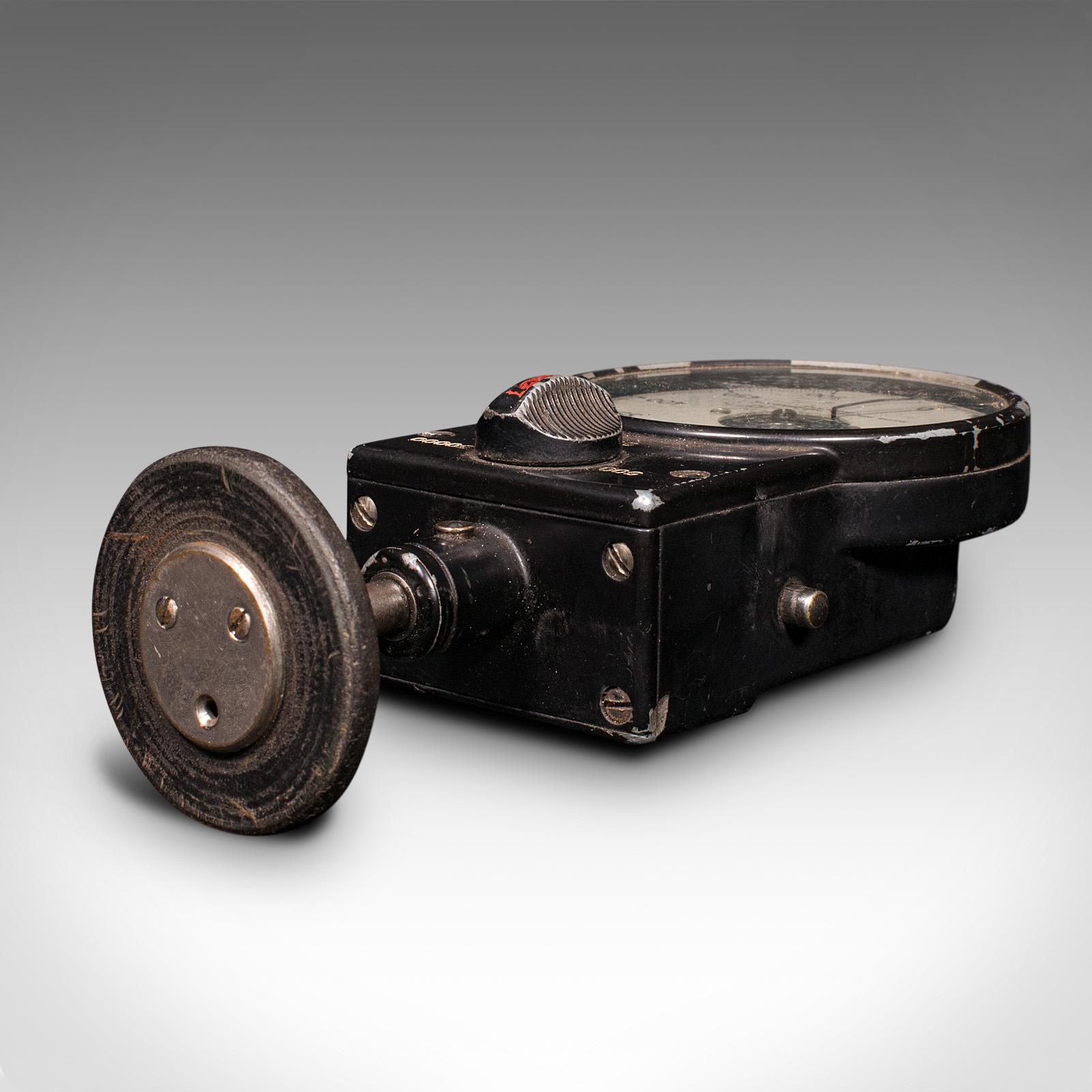 British Vintage Handheld Tachometer, English Tool Speed Gauge, Smiths Instruments, Decor For Sale