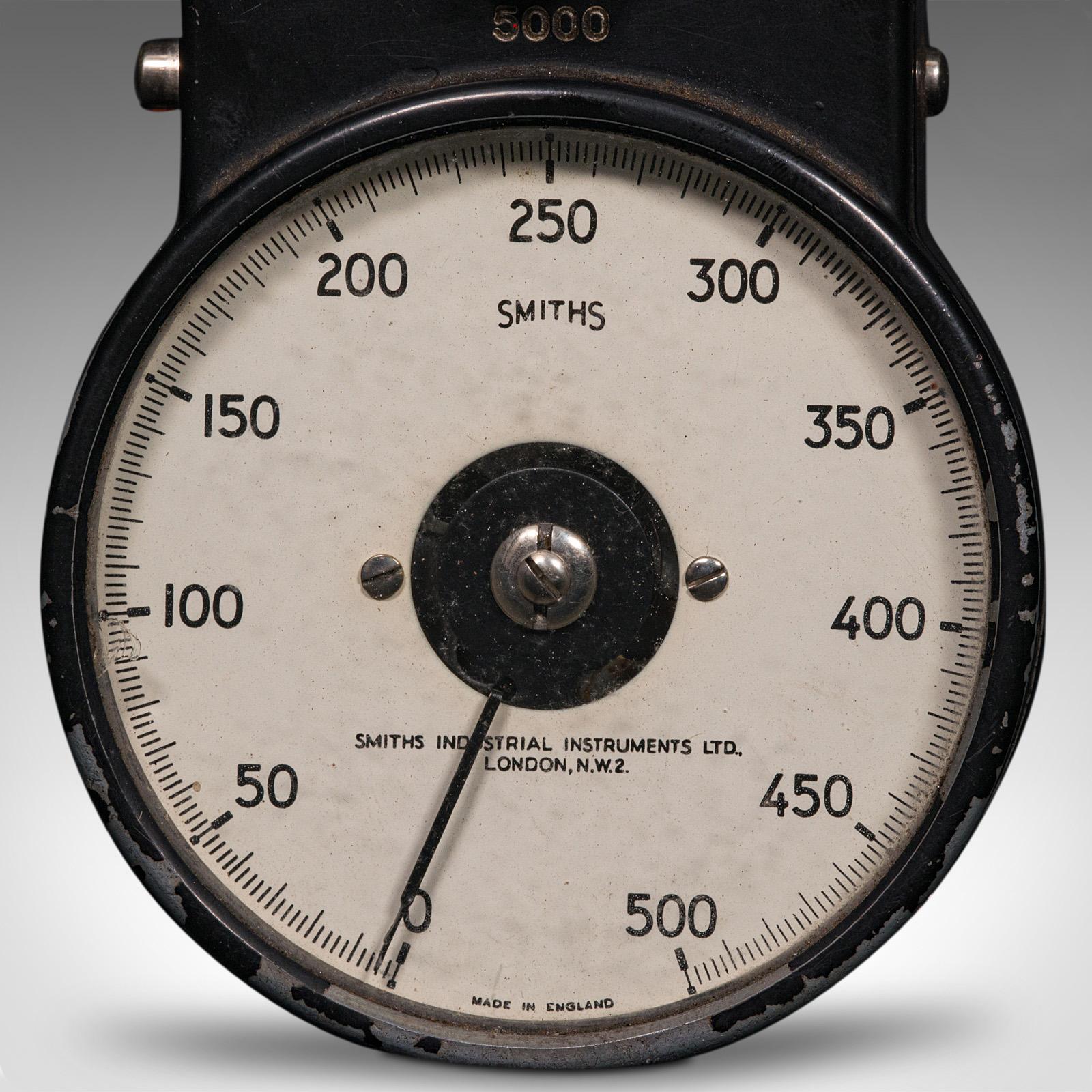 Vintage Handheld Tachometer, English Tool Speed Gauge, Smiths Instruments, Decor In Good Condition For Sale In Hele, Devon, GB