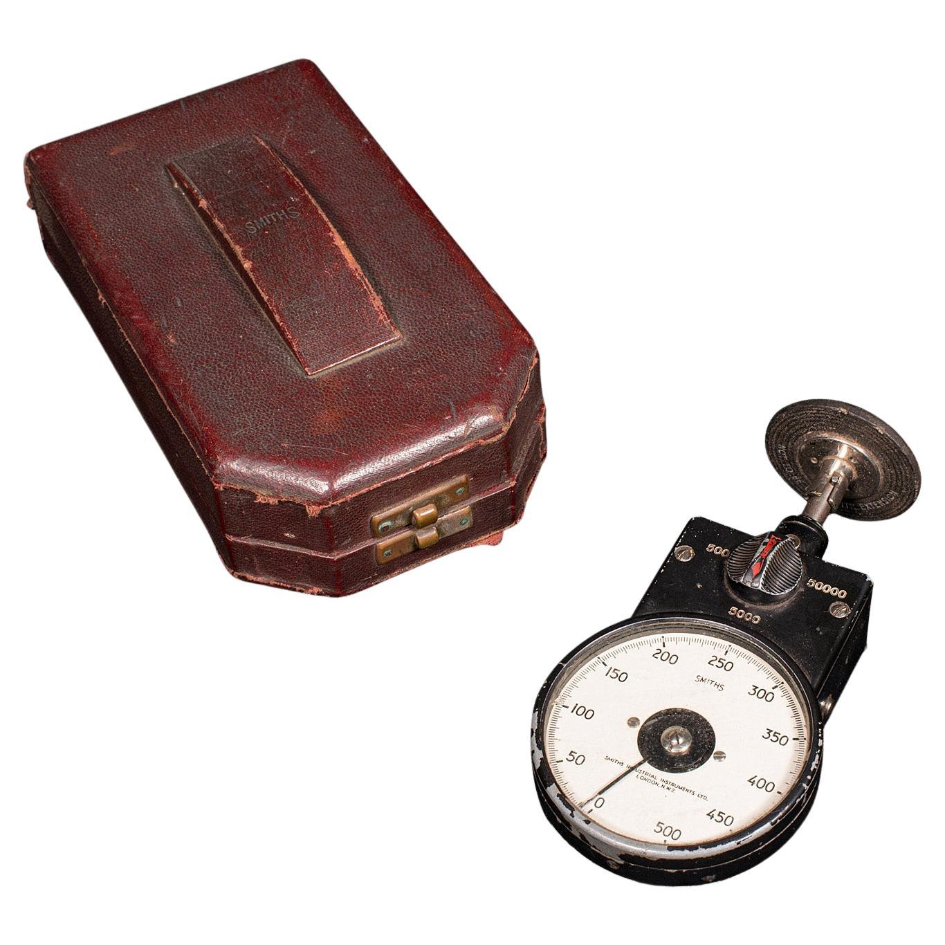 Vintage Handheld Tachometer, English Tool Speed Gauge, Smiths Instruments, Decor For Sale