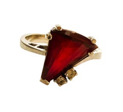 Vintage Handmade 10k White Gold 2 Carat Ruby & Diamond Ring Size 7