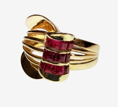 Anello vintage fatto a mano in oro giallo 14k con rubino da 1,2 carati, misura 7