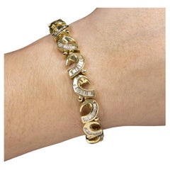Vintage Handmade 14K Yellow Gold Bracelet with 5.00ct Baguette Diamonds – 31.7g