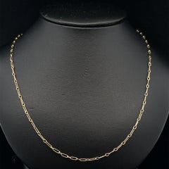 Vintage Handmade 18k Yellow Gold 19" Open Link Chain Necklace