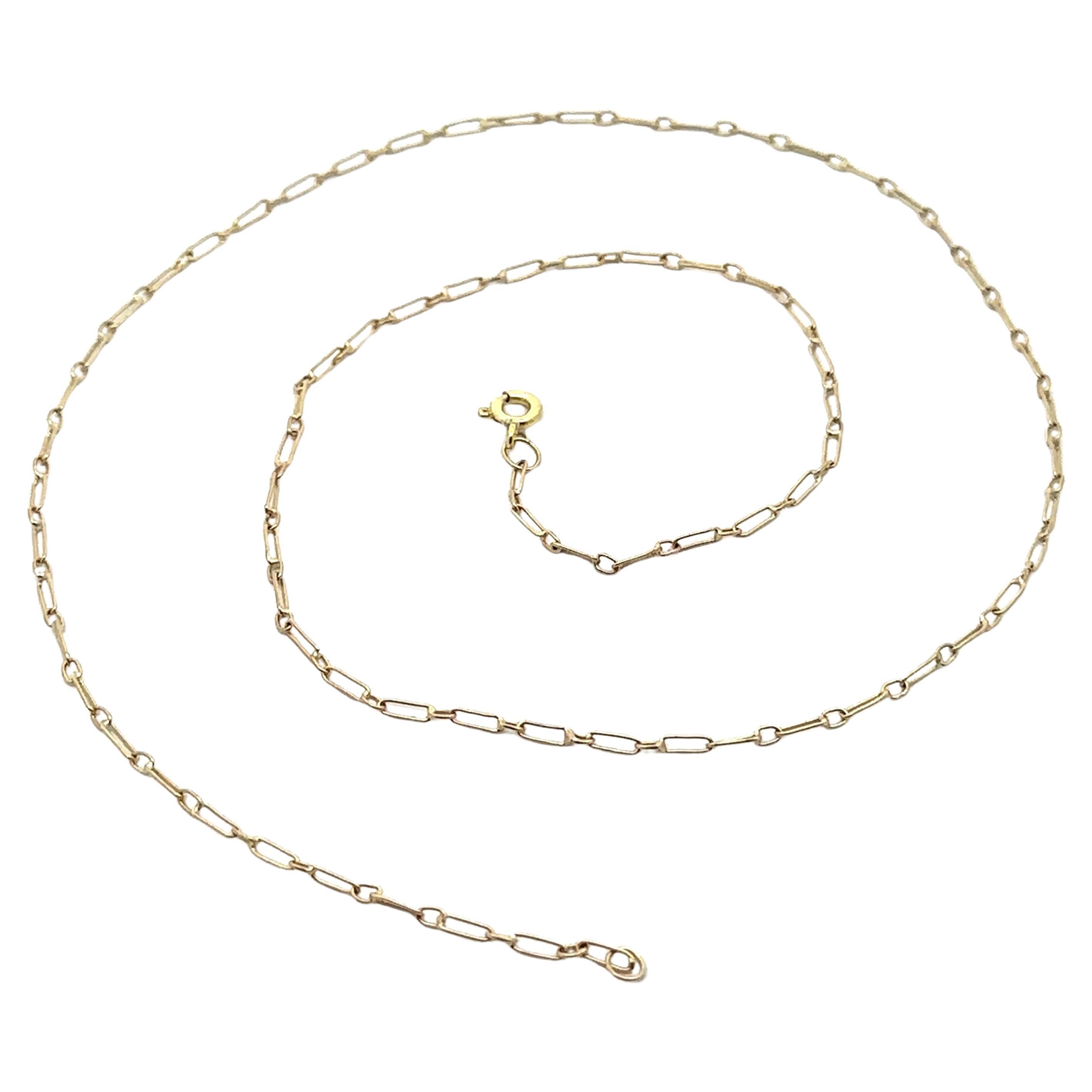 Collana a catena aperta in oro giallo 18k vintage fatta a mano da 19".