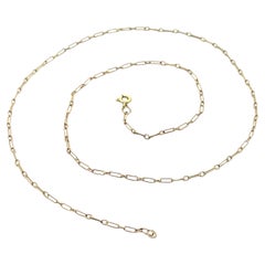 Vintage Handmade 18k Yellow Gold 19" Open Link Chain Necklace