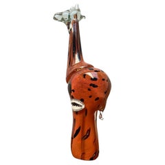 Jirafa de vidrio africano vintage hecha a mano de Ngwenya Glass