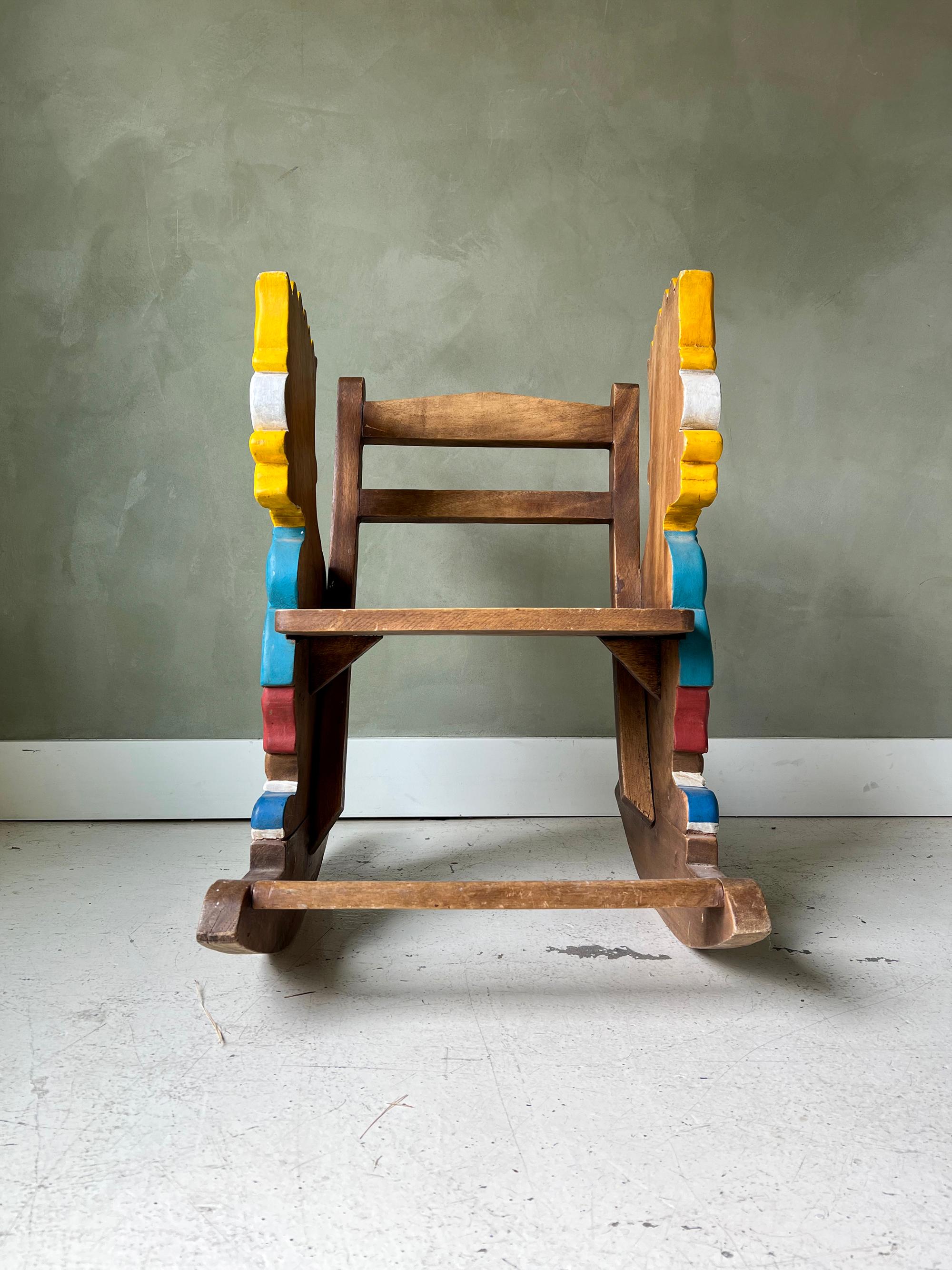 Vintage Handmade Bart Simpson Child Rocking Chairs Folk Art - Pair For Sale 1