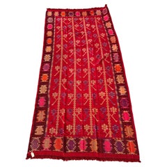 Vintage Handmade Bulgarian Thracian Kilim Flat Weave Rug c. Début du 20e siècle