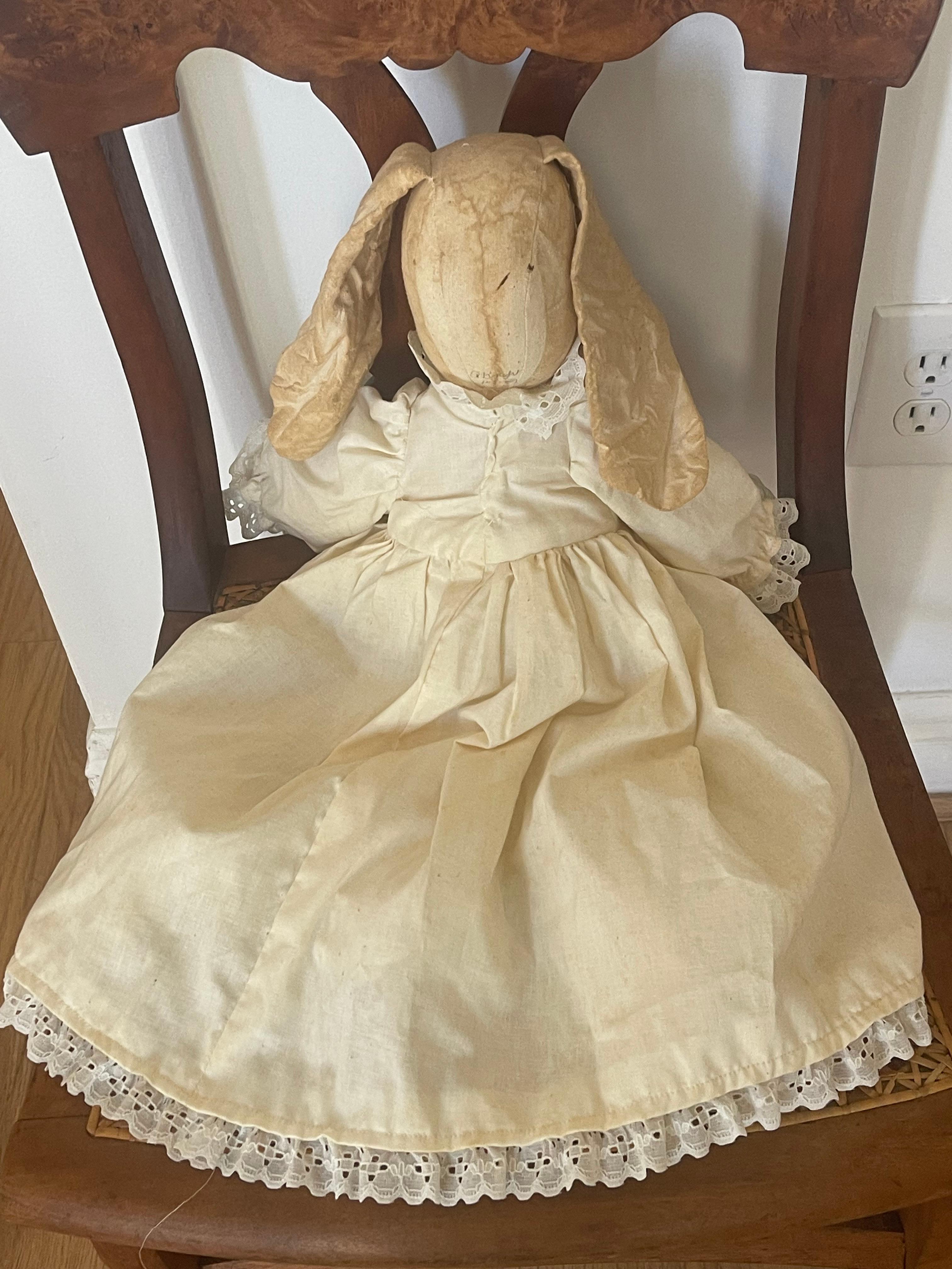 American Vintage Handmade Bunny Rabbit Doll For Sale