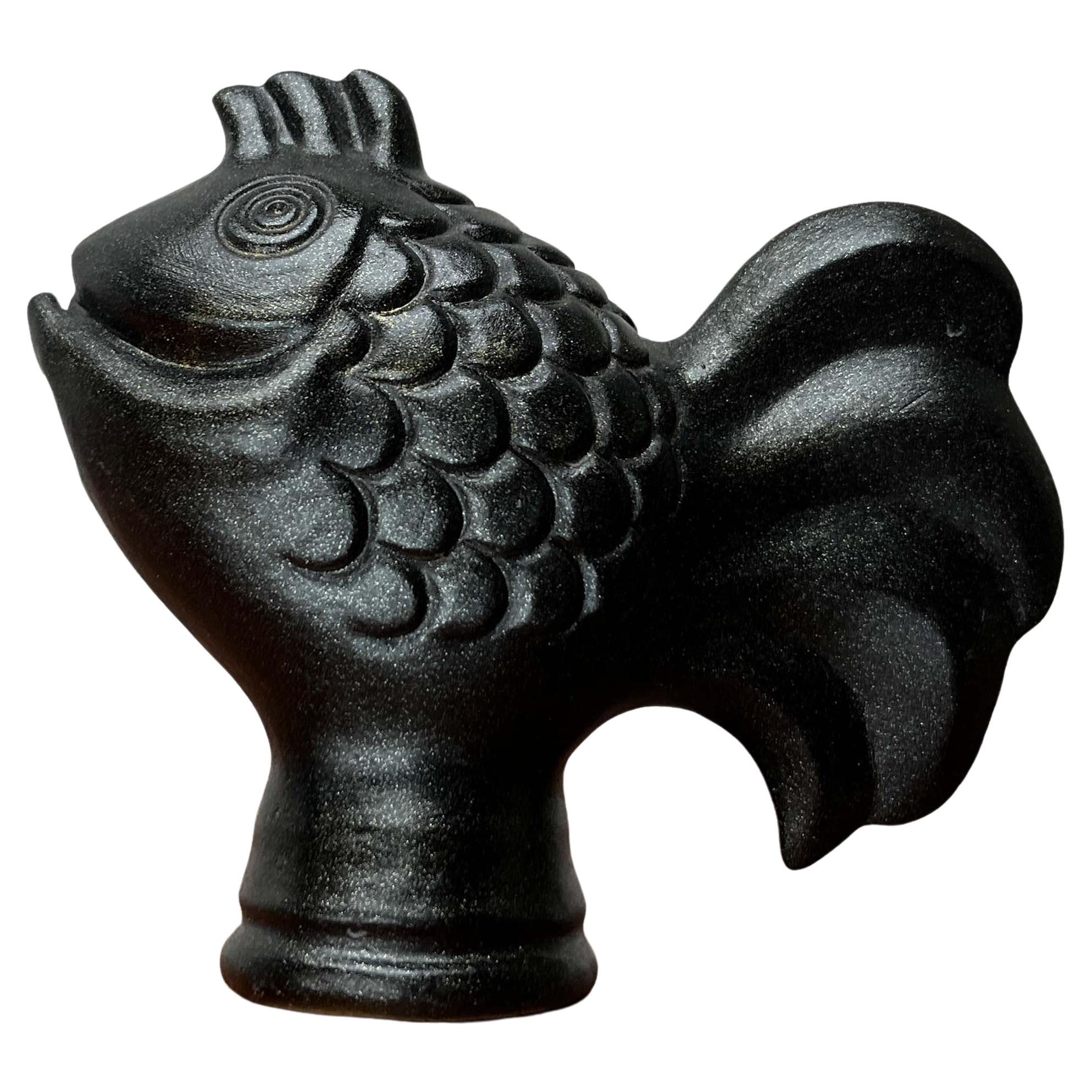 Vintage Handmade Ceramic Fish Whistle from Finland, 1970s