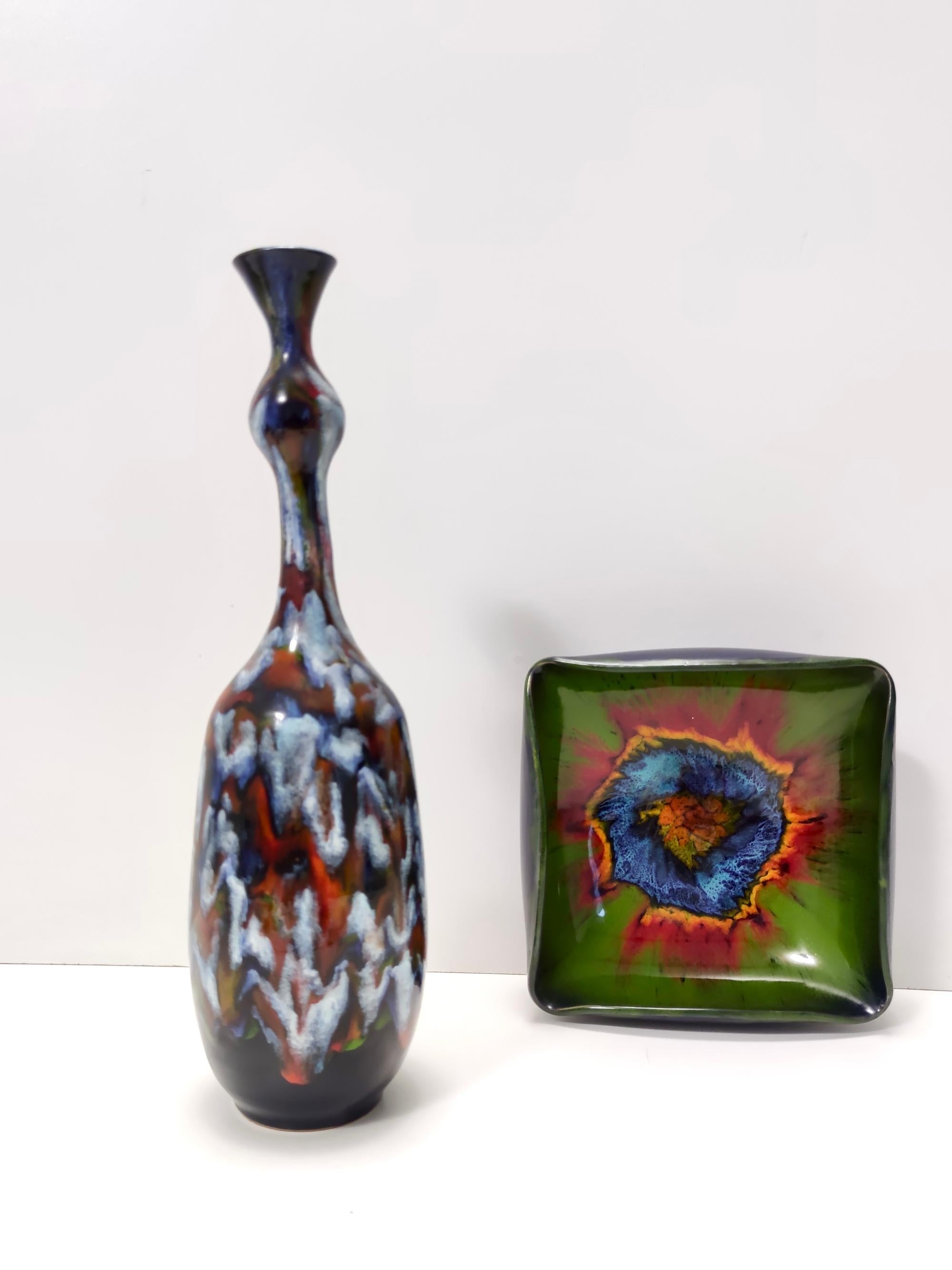 Mid-Century Modern Vase tulipe vintage en céramique fait à la main par Giovanni Poggi pour San Giorgio, Italie en vente